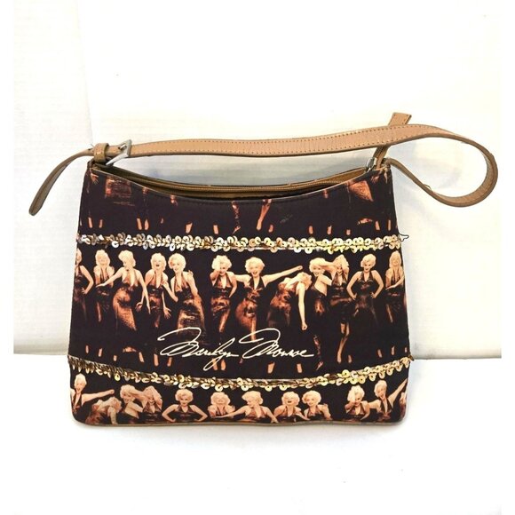 Vintage Marilyn Monroe All Over Print Handbag/Purse Sequin Trim - Picture 1 of 4